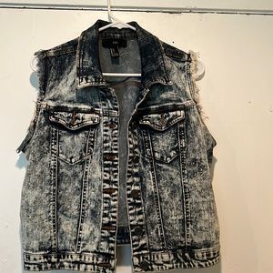 Forever 21 frayed denim vest